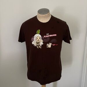American Vintage Men's Brown and White T-shirt